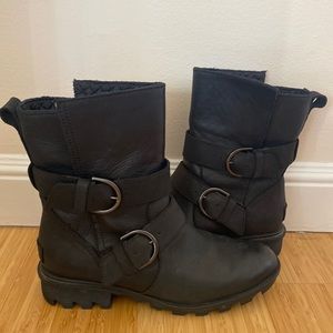 NWOT Sorel Phoenix waterproof Leather Moto Boots-7